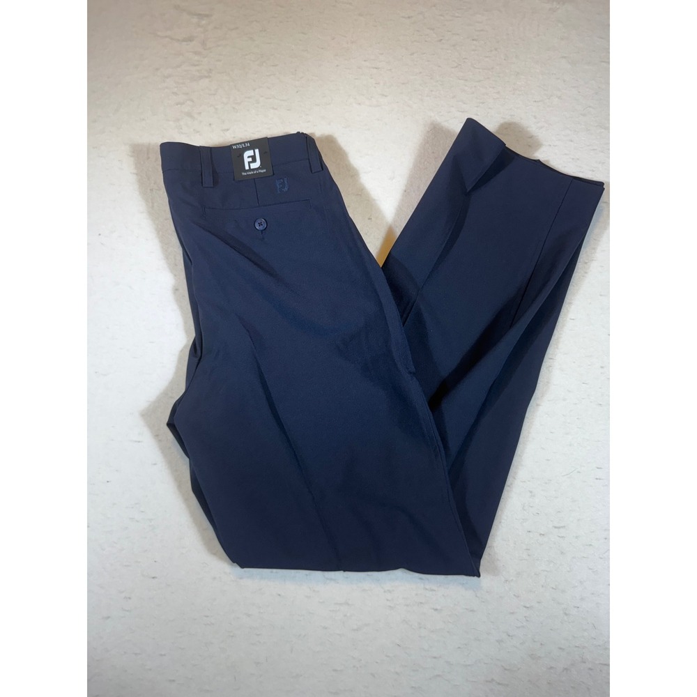 Footjoy Mens Performance Golf Pants Navy Blue Straight Leg Stretch 32x34 NEW